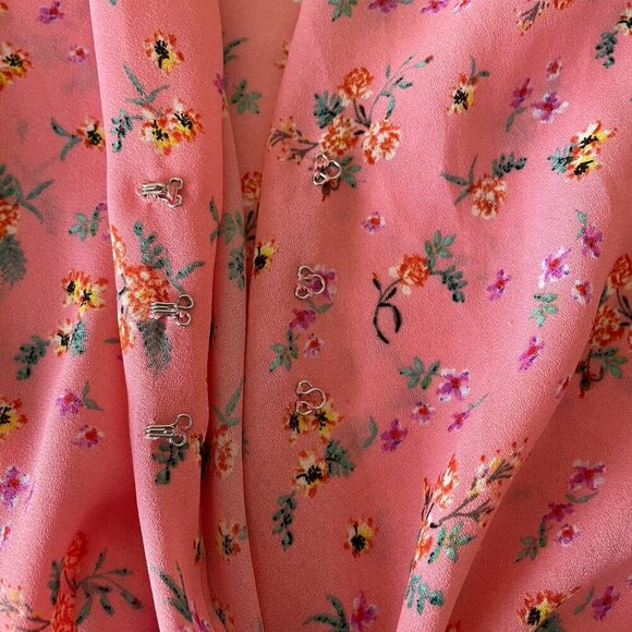 Color Me Courtney 8 Ellie Top Crop Pink Floral Tie Front Flutter Feminine Fairy - Picture 7 of 11